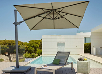 Hometrends-Side Pole Umbrella Ivory 3x3m