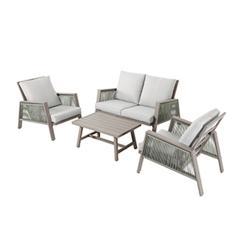 Hometrends-Sicily 4 Piece Aluminum Outdoor Sofa Set